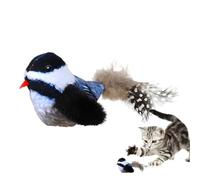 Interactive Bird Simulation Toy Cat Toy Plush Chirp Bird - Automatic Tweet Bird, Electronic Squeaky Cats Cat Toys for Kitten, Bored Cats, Home