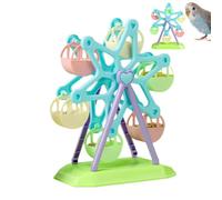 Interactive Bird Toy - Ferris Wheel Feeding Station, Learning Training Aid for Pets, Promotes Activity Curiosity, Random Colours, Stable Safe, Perfect, Parakeets, Waves