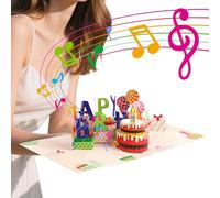 Interactive Birthday Pop-Up Card with Blow-Out Candles & Music, Customizable Age Number, 3D Cake Design for Kids, Adults, Husband, Wife, Grandma, Unique Gift