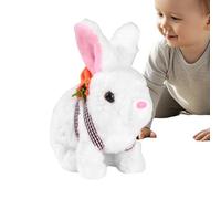 Interactive Bunny Plush - Plush ABS Construction, Moving Ear Action, Realistic Rabbit Styling, Gentle Touch Texture | 16x9x16cm Electronic Companion For Animal Theme Play Activities