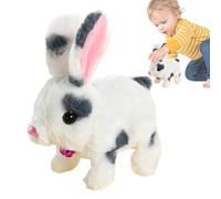 Interactive Bunny Toy, Plush Electronic Rabbit, 6 Inch Animal with Bell Sound, Walking Pet Doll with Soft Build, Kids Presents Toy Realistic Design, Easter Present for