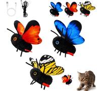 Interactive Butterfly Cat Toy, Smart Sensing Flapping Wings for Cats，1Set