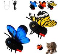 Interactive Butterfly Cat Toy, Smart Sensing Flapping Wings for Cats，B+Y
