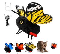 Interactive Butterfly Cat Toy, Smart Sensing Flapping Wings Motion Activated Bug Toy for Indoor Cats, Rechargeable Electric Pet Teaser with Realistic Fluttering Action, Trigger Hunting Instincts，Y