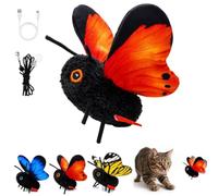 Interactive Butterfly Cat Toy, Smart Sensing Flapping Wings Motion Activated Bug Toy for Indoor Cats, Rechargeable Electric Pet Teaser with Realistic Fluttering Action, Trigger Hunting Instincts，O