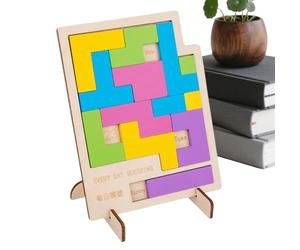 Interactive Calendar Puzzle Toy - Logical Brain Training, Daily Teaser Puzzle, Wooden Thinking Game with Sliding Blocks, Educational Mind Game with Hands On Play, Learning for Adults Children Students