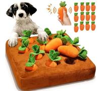 Interactive Carrot Patch Dog Toy Game | Features Built-In Squeakers Inside The Carrots To Capture And Hold Your Pet'S Attention Easily,Includes 12 Plush Carrots