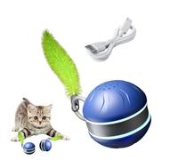 Interactive Cat Ball, 2 Speeds Type-C Rechargeable Intelligent Games For Pets, Mobile Dog Toy With Tail | For Mental Stimulation Simulation Hunting Scratching Post Climbing