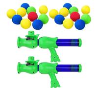 Interactive Cat Ball Launcher - 2 Pcsks Cat Toys Balls Guns Shooter with 20Pcs Pompoms Balls, Silent Cat Ball Shootings Toy, Cat Fetch Toys for Indoor Exercise, Training and Playing, Pet Chasing Toys