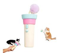 Interactive Cat Ball Launcher,Electric Cat Wand Toy With Telescopic Rope, Interactive Cats Toys For Indoor Cats, Fuzzy Ball Launcher Funny Kitty Enrichment Toy,Auto Motion Flying Rope (B)