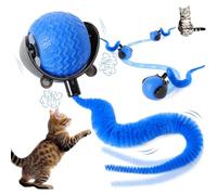 Interactive Cat Ball Toy, Automatic Moving Ball for Dog Toy, Self Rolling Smart Cats Toy Interactive Cat Toys with Tail (blue)