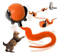 Interactive Cat Ball Toy, Automatic Moving Ball for Dog Toy, Self Rolling Smart Cats Toy Interactive Cat Toys with Tail (orange)