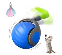 Interactive Cat Ball Toy, Automatic Moving Cat Toy Ball with Fluffy Tail, Rechargeable Speedy Tail, 2 Speed Adjustment Smart Electric Interactive Fun Tracker Pet Toy for Indoor Cats Dogs (Blue)