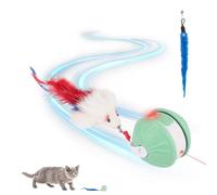 Interactive Cat Ball Toy - Electric Automatic Kitten Interactive Toys, Cat Toy Ball With Snake Tail and Mouse Accessory, Hunting Mouse Games for Indoor Cats, Laser Smart Moving for Cats, Pets Gifts