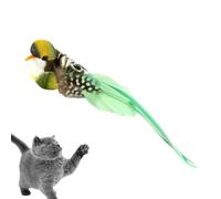 Interactive Cat Bird Toy Teaser Wand Kitten Chew Sticks Play | Dynamic feline exercise accessory crafted with fluttering plumage and organic textures to awaken predatory pouncing instincts