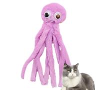 Interactive Cat Chew Toy - Plush Kitten Teething Toy, Soft Pet Play Pillow, Cartoon Octopus Design, Durable Indoor | Accessory For Engagement Fun Supplies