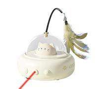 Interactive Cat Feather Toy, Rechargeable and Rotating Pet Enrichment Device, 4.33x4.53in Perfect on Kittens, Boredom Exerciser, Features 600mAh Battery for Exciting Hunting, Chasing Games