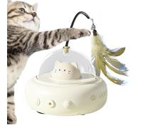 Interactive Cat Feather Toy | Rechargeable Interactive Cat Toy | Rotating Enrichment for Pets, Kitten Boredom Exerciser, 600mAh Battery Hunting Chasing Game