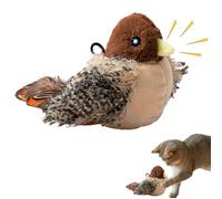 Interactive Cat Feather Toys,Interactive Bird Cat Toy,Simulated Chirping Bird Cat Toy,Plush Cat Toys,Melody Chaser Chirpy Bird Cat Toys for Cats,Funny Squeak Kitten Toys,for Indoor Cats Adult (A)