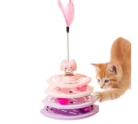 Interactive Cat Feather Toys | Realistic Colorful Feathers Self-Holding Exercise Play,Hands- Natural Bird Feather Ball Toys Rotation Pet Indoor Dancing Playing Toy