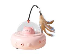 Interactive Cat Feather Toys, Rechargeable Rotating Pussy Teaser, 600mah Battery-powered Pet Enrichment Toy, Kitten Boredom Exerciser, Hunting & Chasing Game for Indoor Cats