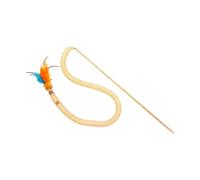 Interactive Cat Fishing Rod - Squeaky Rod with Feathers | Interactive Toy for Cats in the Shape of a Snake with Mesh Net | for Kittens, Indoor Play, Boredom, Exercise and Entertainment
