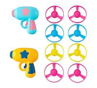 Interactive Cat Flying Disc Toy - Engaging Chasing & Swatting Toy for Cats, Colorful Spinning Discs to Promote Exercise & Boredom Relief, Complete Set for Indoor Cats(Yellow+ Blue)
