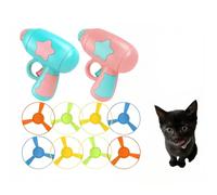 Interactive Cat Flying Disc Toy - Engaging Chasing & Swatting Toy for Cats, Colorful Spinning Discs to Promote Exercise & Boredom Relief, Complete Set for Indoor Cats(Pink+Blue)