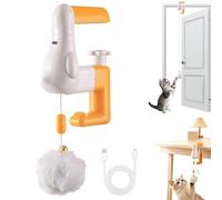 Interactive Cat Hanging Toy, Automatic Lifting Cats Toy with Bell & Clamp, Cute Duck Cat Teaser Toys, Clip-On Rechargeable Retractable Hanging Kitten Play Toys, Interactive Cat Toys for Indoor Cats