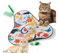 Interactive Cat Mat, 2-in-1 Interactive Rolling Rechargeable Accessories, Automatic Cat Toy, for Home, Indoor, Outdoor, Training, Movement, Intelligence Promotion, Floor Activity, Travel