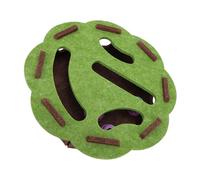 Interactive Cat Scratch Enrichment Box Durable Mental Stimulation Felt Nail File Maze Toy for Indoor Kitten Kitty, 30x30x7.5cm (Round (Green Brown) Diameter 30cm)