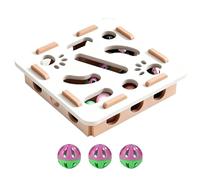 Interactive Cat Scratch Puzzle Enrichment Box, Felt Maze Cat Toy with 3 Bells, Mental Stimulation for Indoor Cats, Nail File Scratching & Puzzle Fun for Kittens and Adult Cats