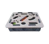 Interactive Cat Scratch Toy Maze Box Felt Puzzle for Mental Stimulation Enrichment with Bell Balls Large Grey Activity Centre fits for Indoor Cats C 3pcs