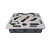 Interactive Cat Scratch Toy Maze Box Felt Puzzle for Mental Stimulation Enrichment with Bell Balls Large Grey Activity Centre fits for Indoor Cats C 2pcs