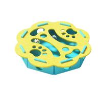 Interactive Cat Scratch Toy Maze Box Felt Puzzle for Mental Stimulation Enrichment with Bell Balls Large Grey Activity Centre fits for Indoor Cats H 2pcs