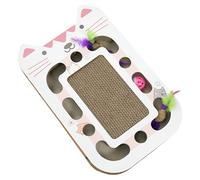 Interactive Cat Scratcher - Large Scratch Board With Rolling Ball Toy, Cardboard Claw Grinding Pad Protecting Furniture From Damage | Activity Scratcher Toy For Kittens Indoor Home Apartment