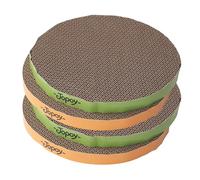 Interactive Cat Scratcher with Two Rotating Balls,Durable Scratch Pad for Indoor Play,Eco-Friendly Purple Sisal,2-in-1 Cat Toy (Green and Yellow Cardboard 4PCS)