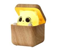 Interactive Cat Shy Meow Sound Activated Night Light with Stepless Dimming USB Rechargeable and Remote Control for Kids Bedroom and Fun Desk Decor