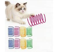 Interactive Cat Spring Toys, Multicolored Plastic Spiral Coil Springs for Kittens, Fun Bouncing and Chasing Toys for Intelligence Training and Exercise (Small)
