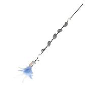Interactive Cat Stick Toy Unique Flower Feather Bell Model Reduce Cat Boredom for Kitten Indoor Play (Blue)