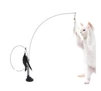 Interactive Cat - Suction Cup Wand With Detachable Heads, Spring Action Teaser | Fun Cat Wand For Indoor Cats, Engaging Exercise Playtime In Home, Apartment, Or Pet Corner