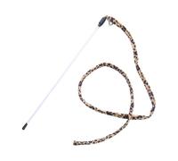 Interactive Cat Teaser Wand Toy for Exercise and Play with Leopard Print Tail to Reduce Feline Boredom and Encourage (Coffee, 35cm)