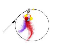 Interactive Cat Teaser Wand with Feather Balls Bells - Fun Exercise Toy for Cats Pet Supplies Chasing Playing