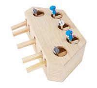 Interactive Cat Toy - 12.4x3.94x5.12 Inches Funny Cats Toys for Multiple Holes with Exercise, Teaser and Play, Engaging a Wooden Scratcher for Mental Stimulation, Natural Use