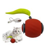 Interactive Cat Toy - 2.1 Inch Mobile Ball | USB Rechargeable Smart Roller - 2 Speed Jumping Toy with Silicone Tail and Hunting Mimicry Effectively Fights the Enu