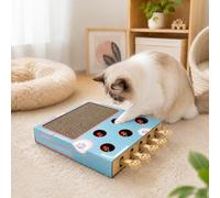 Interactive Cat Toy 3-in-1 Whack-a-Mole - Scratching Board & Intelligent Interactive Intelligence Toy Cat - Interactive Mouse Catcher Box Against Boredom & Stress Relief & Activity