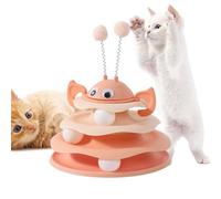 Interactive Cat Toy - 3-Level Turntable with Balls | Fun Indoor Cat Toys Interactive Games,for Exercise Boredom Play Chasing Hunting Tower Enrichment Home Apartment