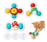 Interactive Cat Toy 3 Piece Suction Cup Training Windwheel Set