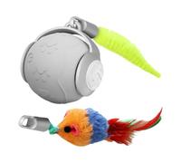Interactive Cat Toy, Auto Rolling Cat Game, 2.4 in Smart Motion Pet Ball with Tail for Self Entertainment, Electric Indoor Running Exercise, Active Kitten Training Play Accessory