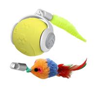 Interactive Cat Toy, Auto Rolling Cat Game, 2.4 in Smart Motion Pet Ball with Tail for Self Entertainment, Electric Indoor Running Exercise, Active Kitten Training Play Accessory